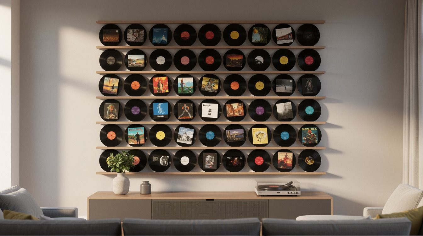 How to Style a Vinyl Record Wall Display to Turn Your Collection Into Art - 15 Ideas