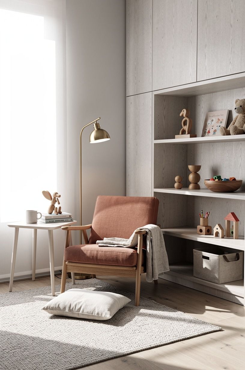 Frame a reading nest with one grown-up chair