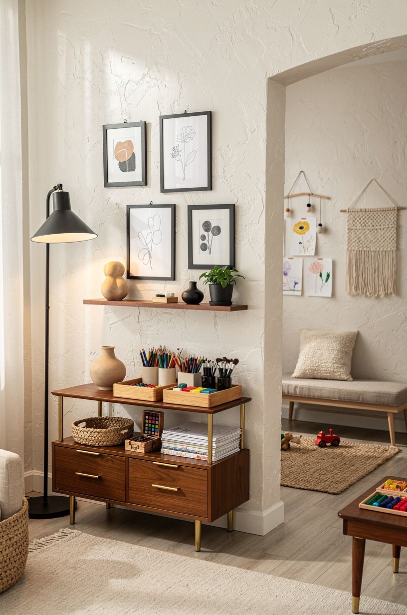 Use the Visible-Work Tray System for art supplies
