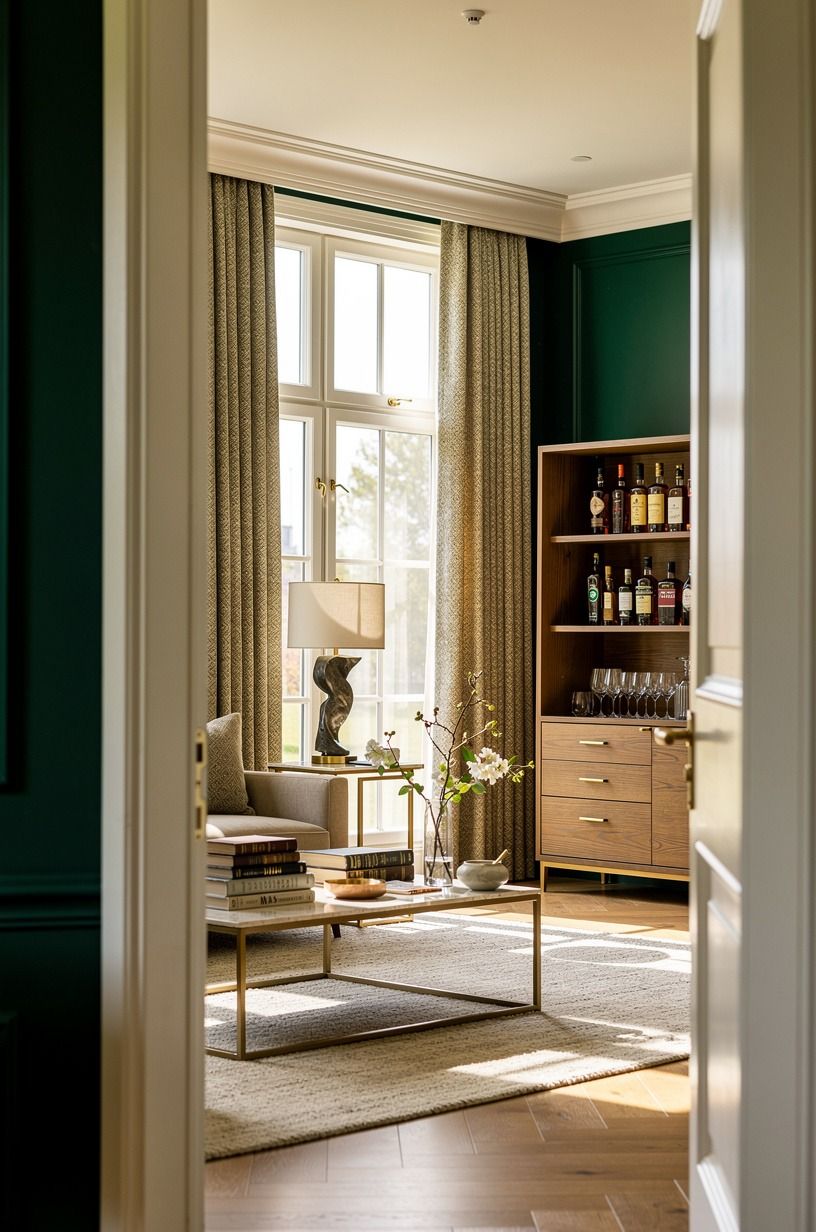 Frame the windows with floor-length texture
