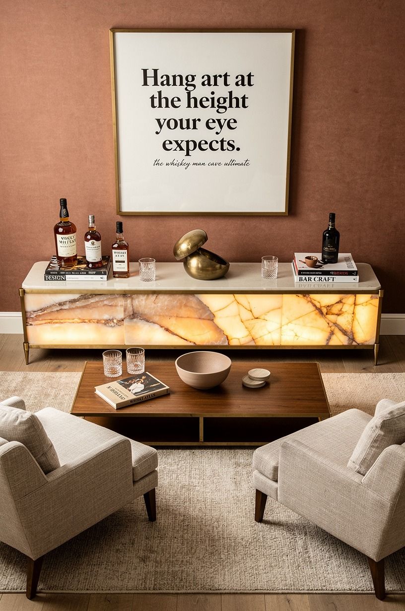 Hang art at the height your eye expects