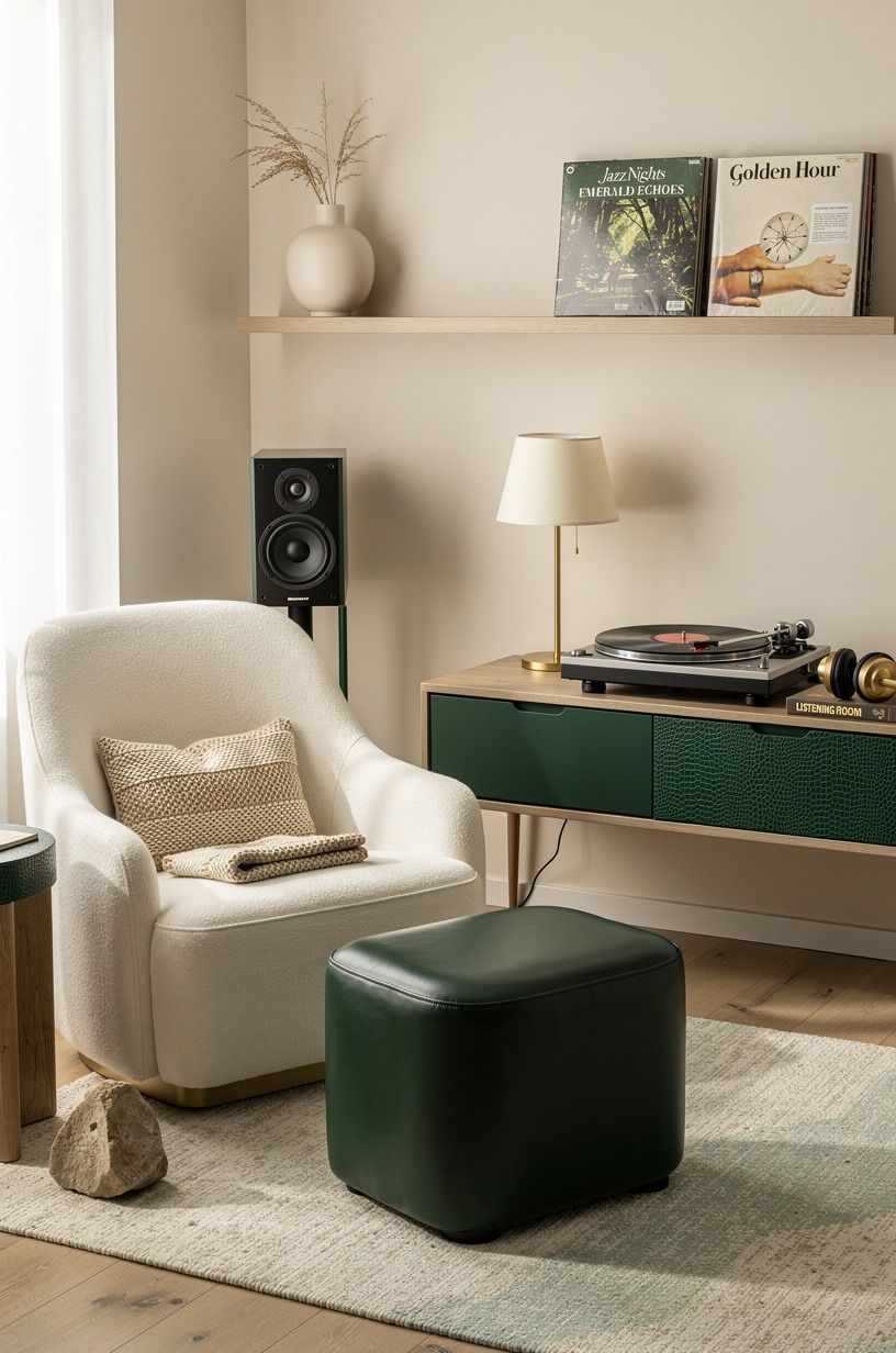 Frame a Listening Seat With a Leather Stool