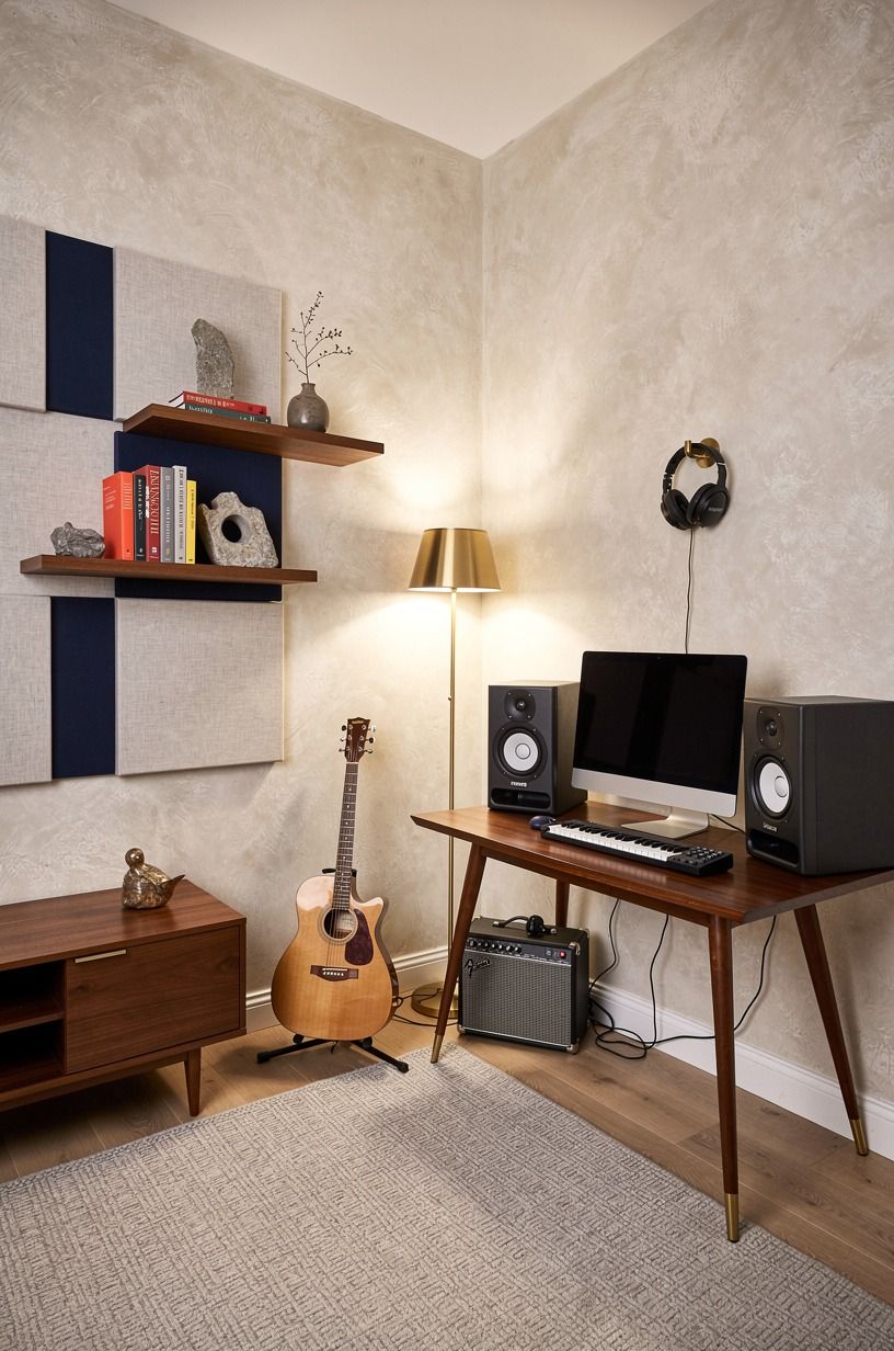 Paint a Small Home Music Studio in a Soft Neutral