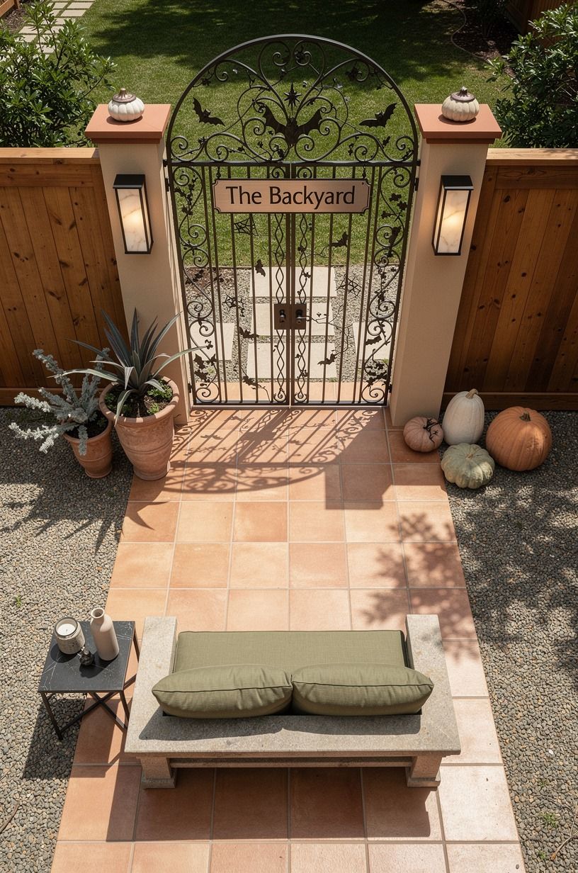 Frame the Gate With Threshold Theater for Backyard Fence Halloween
