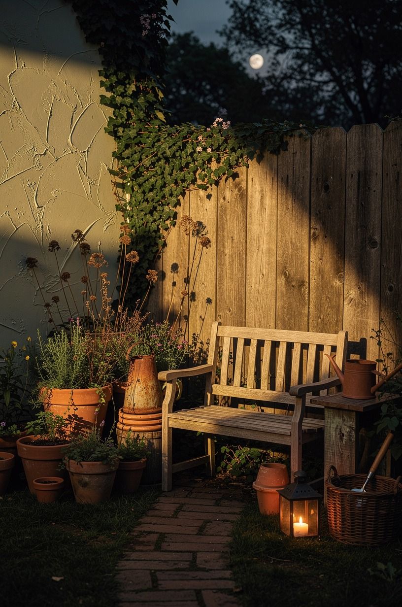 Grow a Moonlit Fence Scene With Reused Pots and Plants (haunted garden fence)