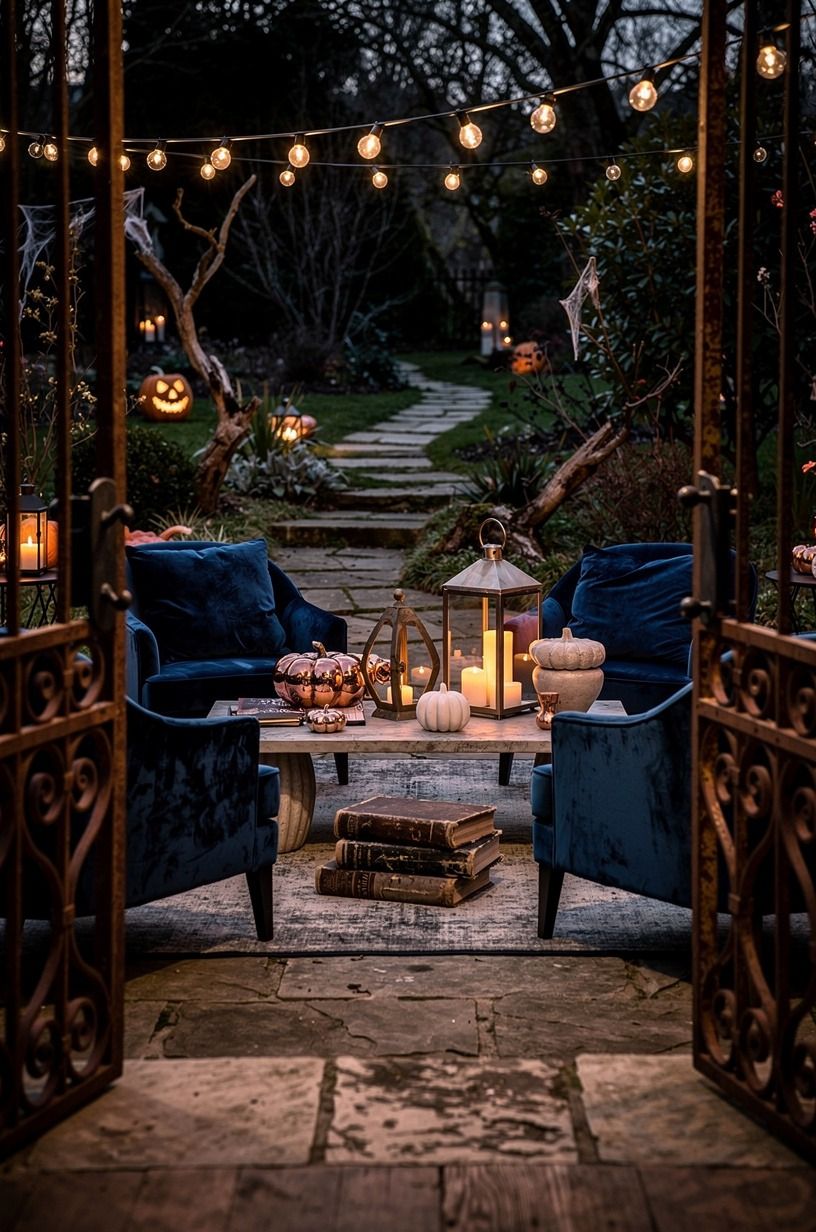 Let a Rusted Gate Frame Your Spooky Front Yard Ideas