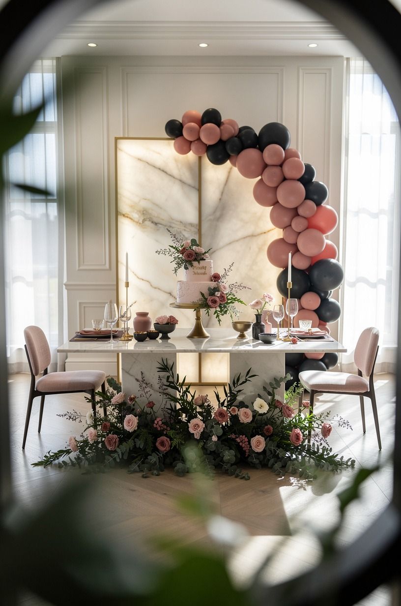 Layer an Organic Garland Around the Cake Table