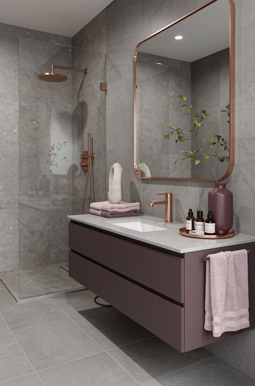 Anchor the room with a warm grey base