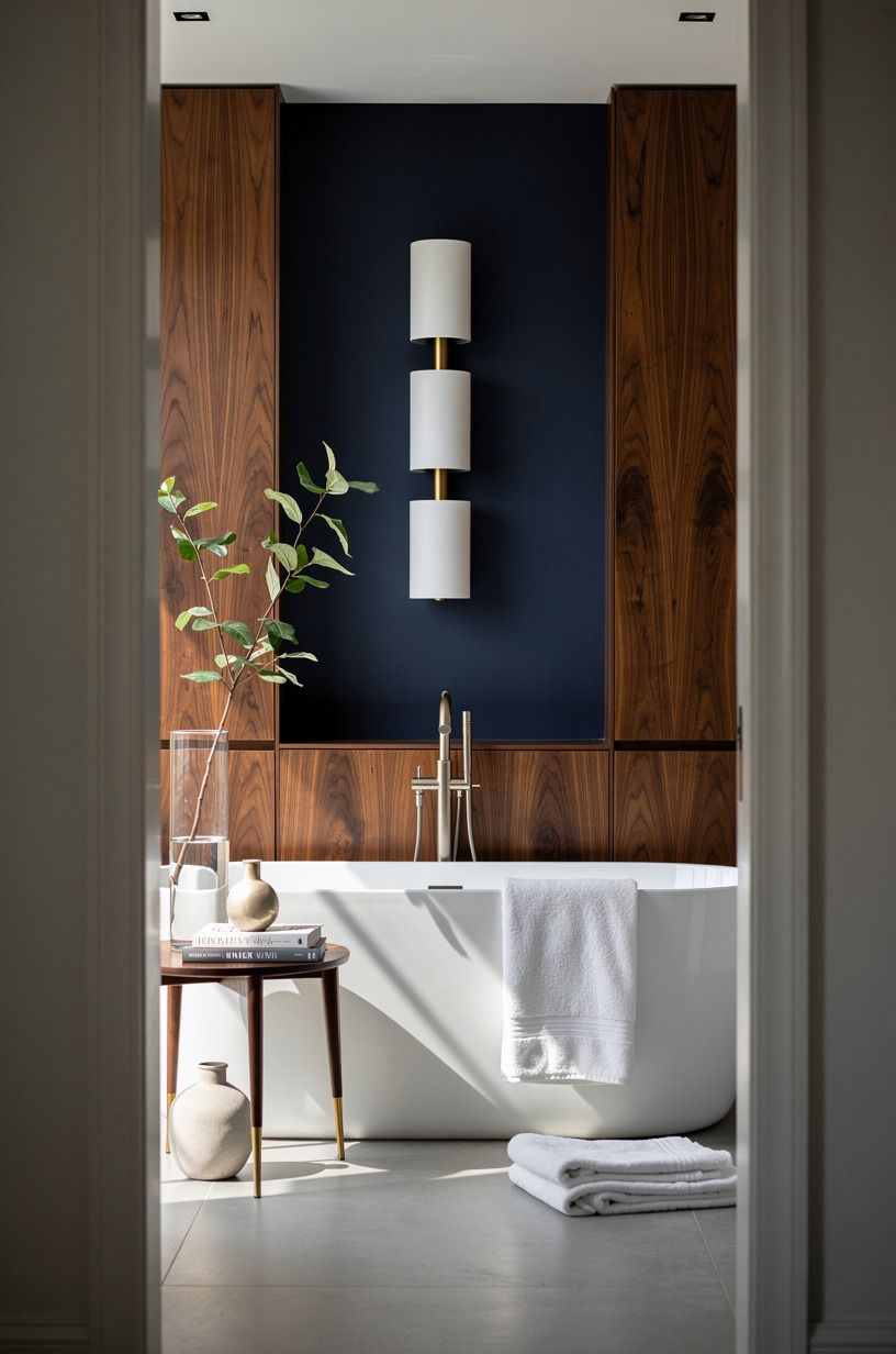 Build the Three-Height Light Stack behind the tub