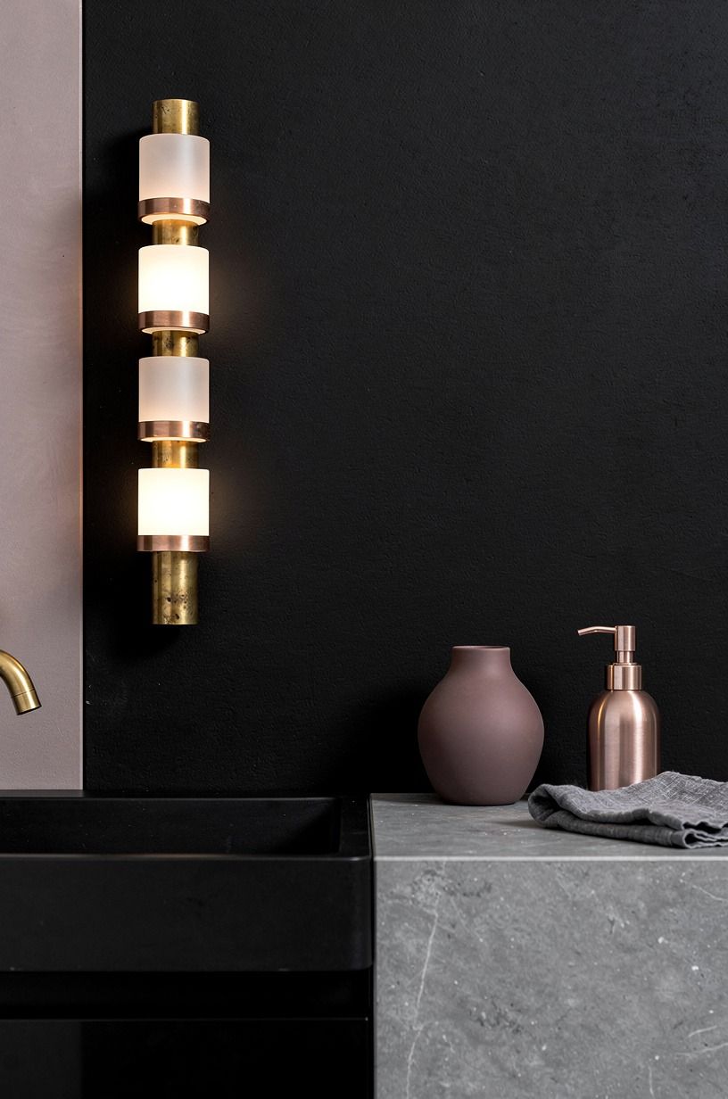 Build the Three-Height Light Stack for a Black Basin Bathroom