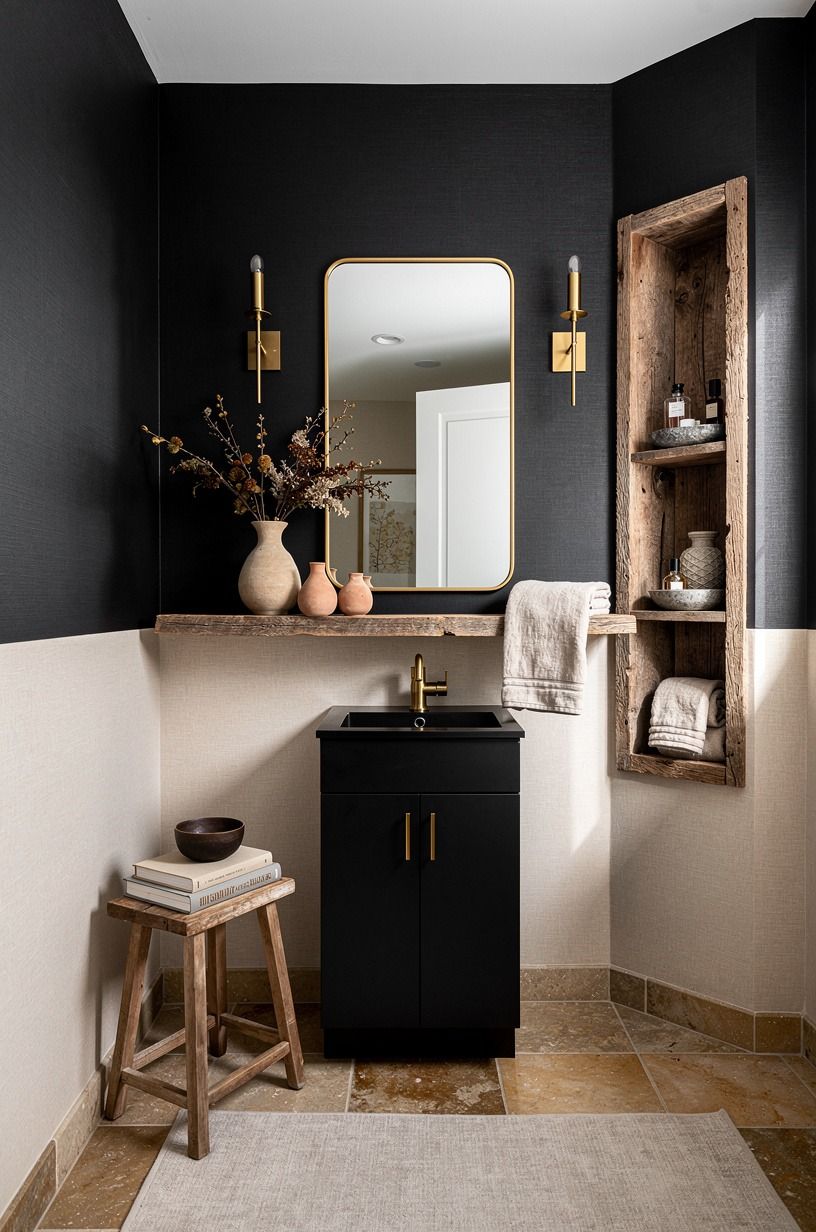 Create a Renter-Safe Black Powder Room