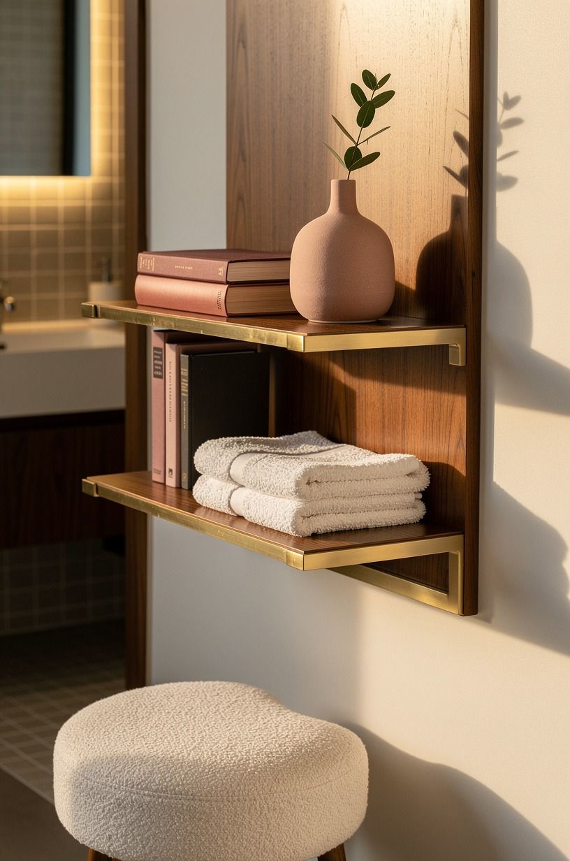 Frame a Hotel-Style Shelf With Soft Contrast