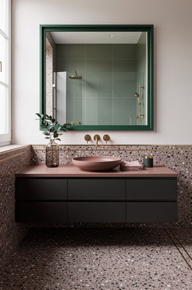 Frame the Mirror With Hunter Green Bathroom Ideas Decor