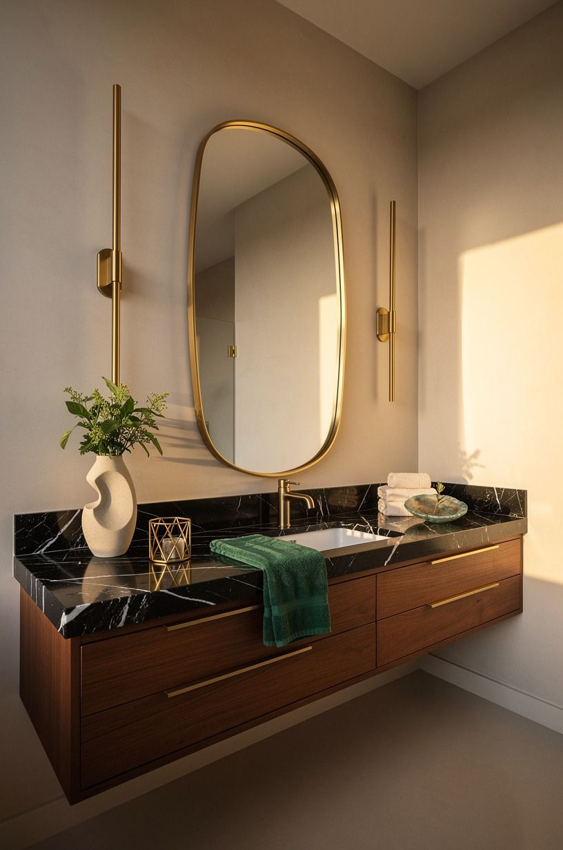 Hang an oval mirror for the Soft-Edge Effect