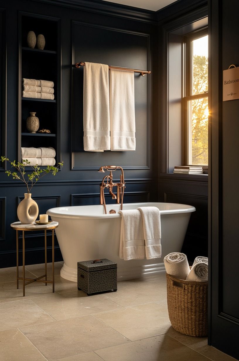 Hang Linen Above the Tub