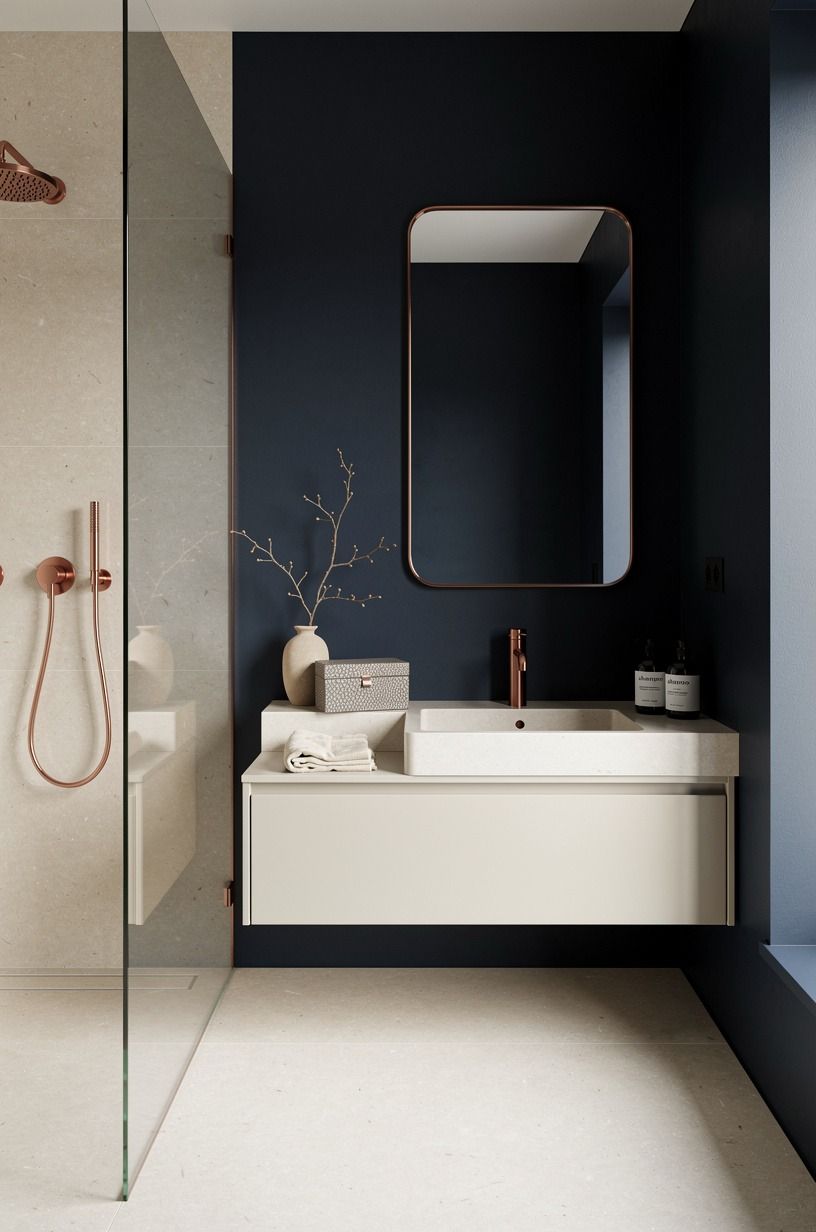 Keep the vanity outside the spray zone