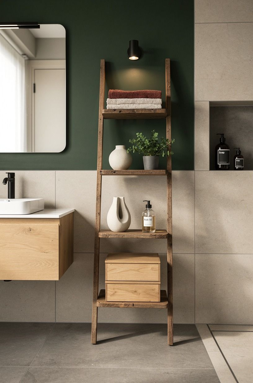 Layer a Teak Ladder Shelf With the Two-Wood Rule