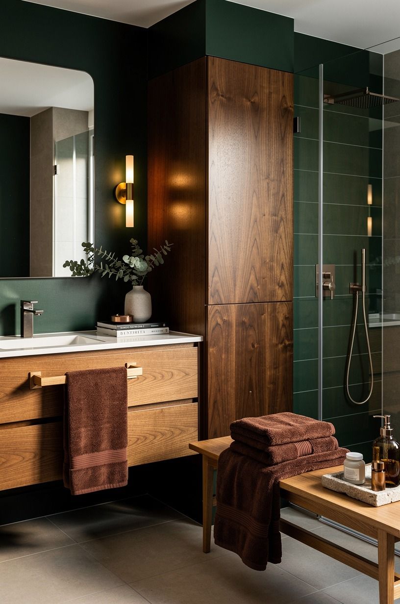 Layer Brown Towels with the Two-Wood Rule