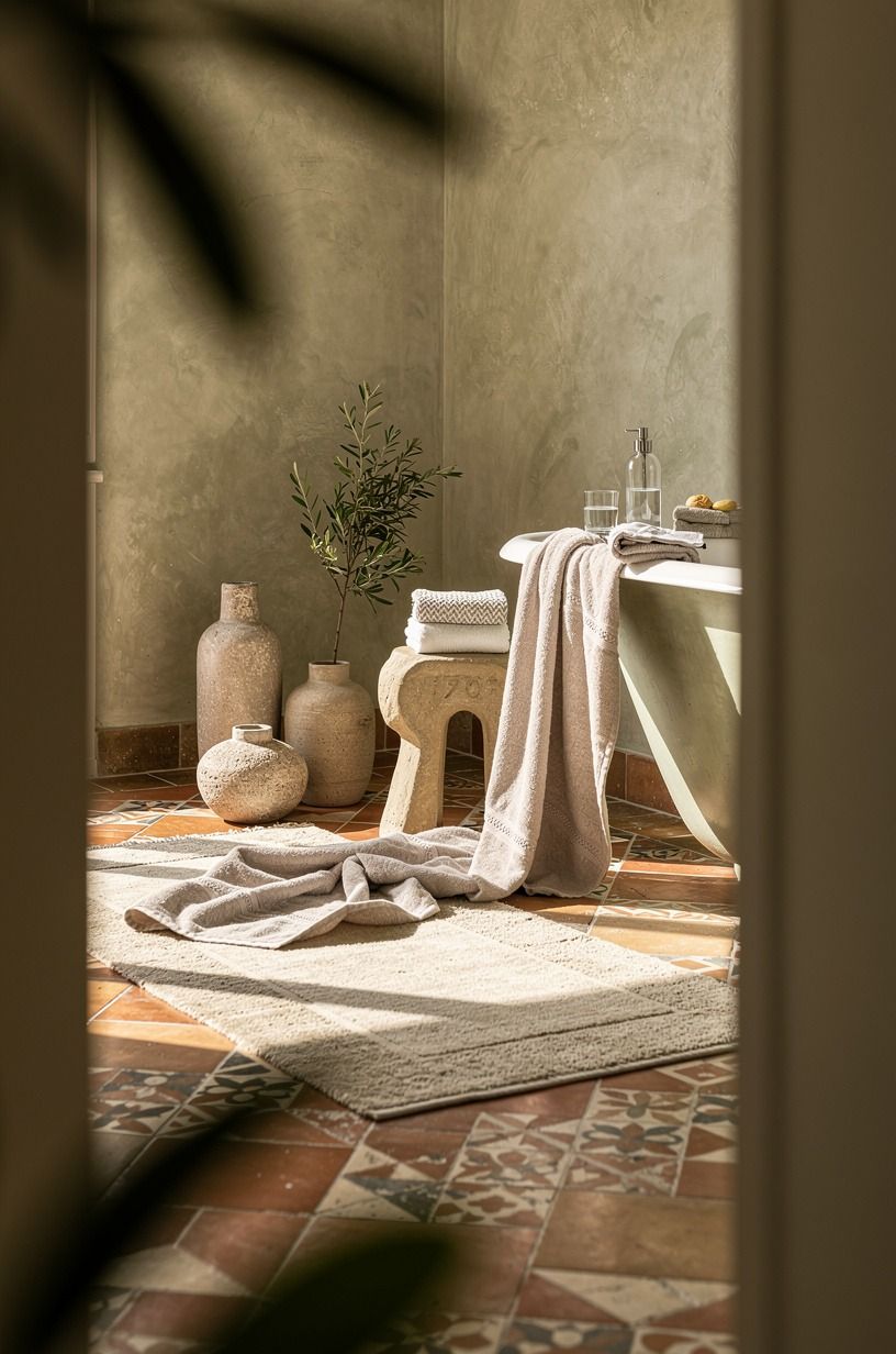 Layer Soft Linen Over Italian Floor Design