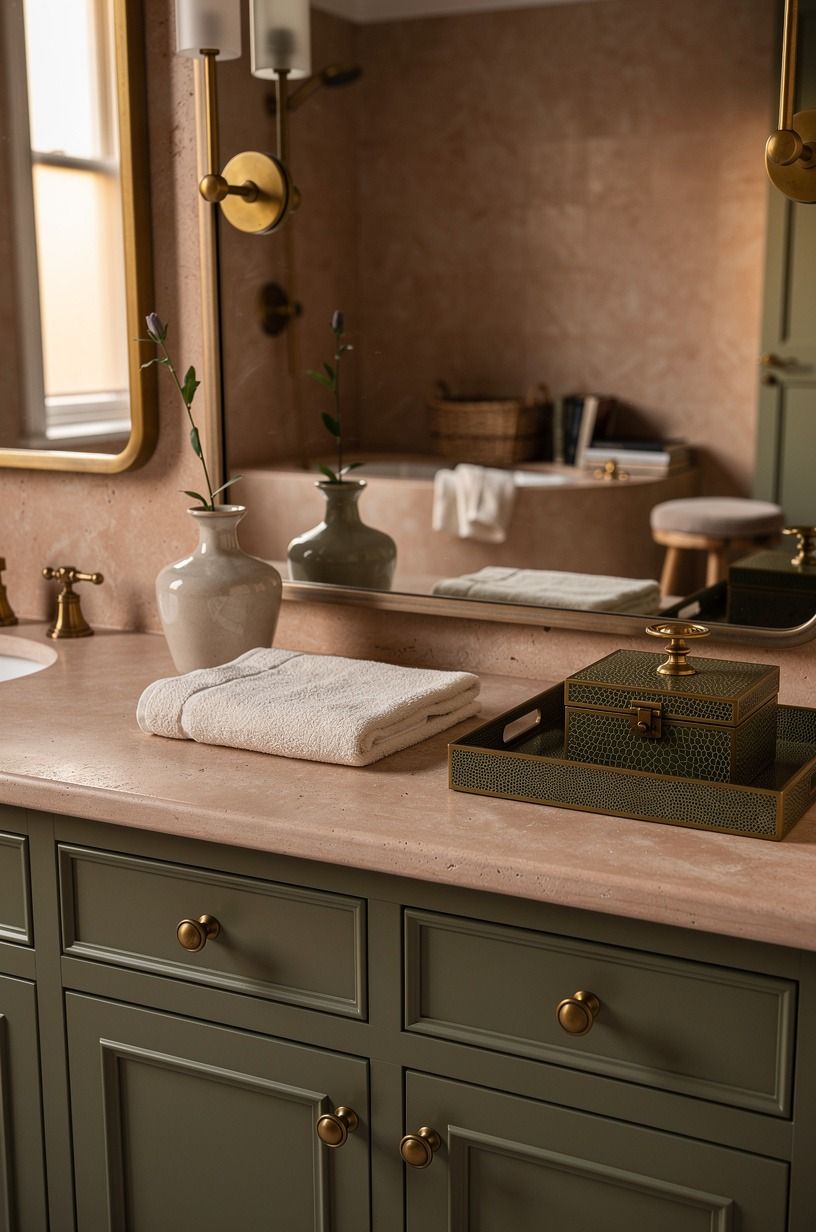 Mix old brass with olive hardware