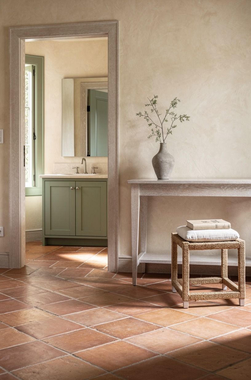 Mix Spanish Flooring Ideas With Plaster Walls
