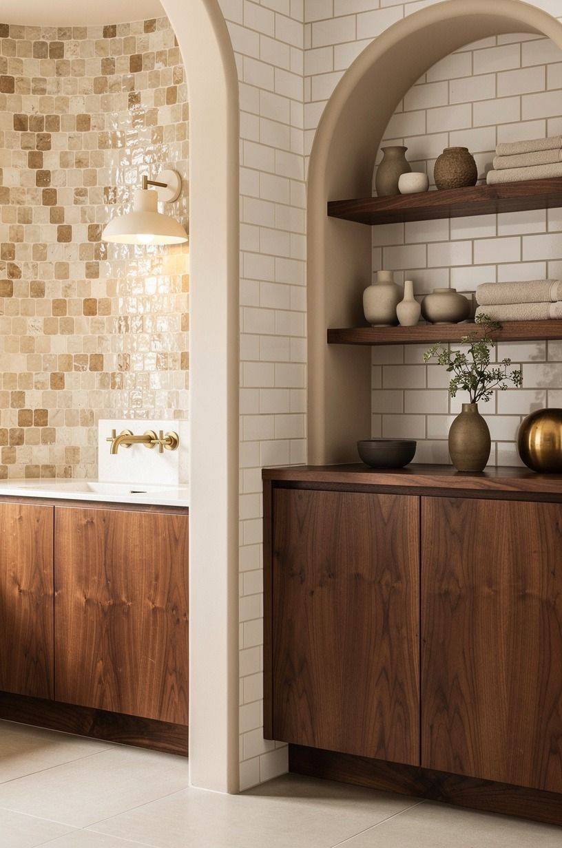 Mix zellige with plain subway tile
