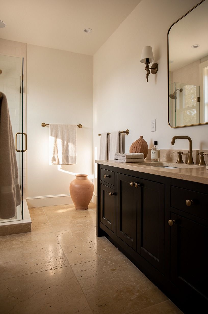 Paint the Ceiling Pale for a Black and White Bathroom