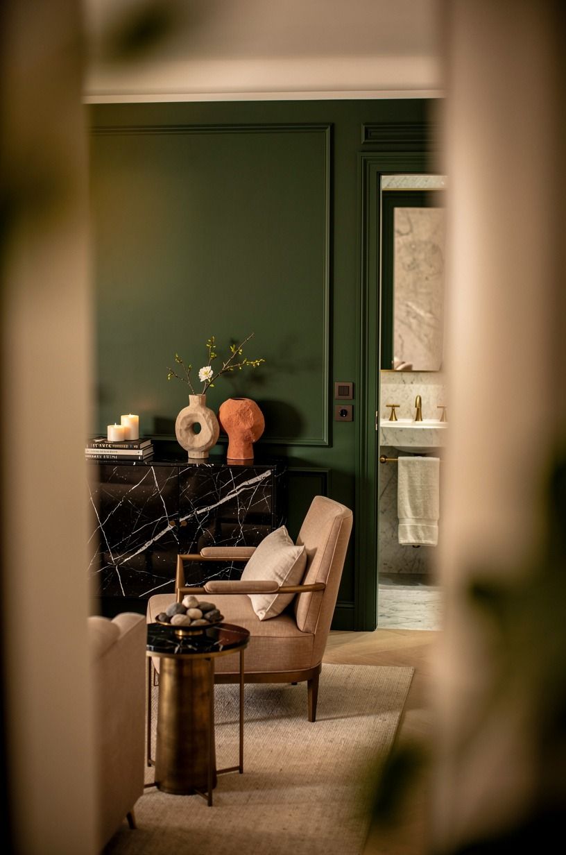 Pair Hunter Green With Soft Stone