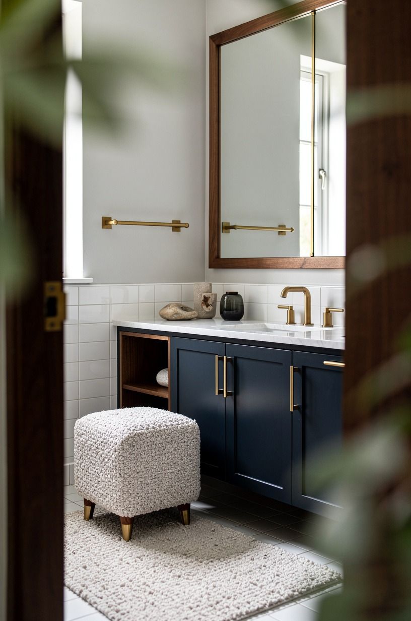 Swap chrome for brushed brass hardware