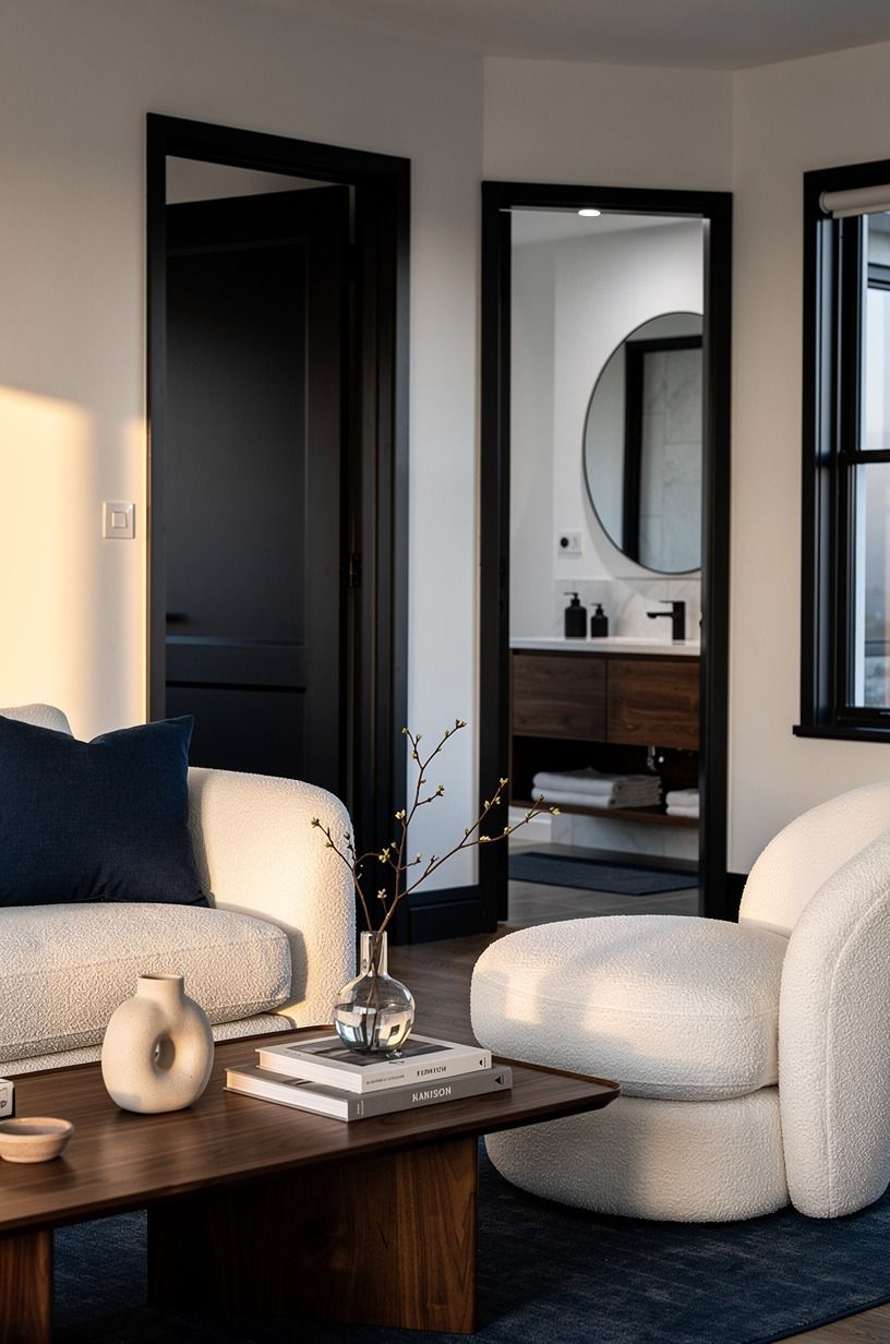 Use black trim instead of a black wall