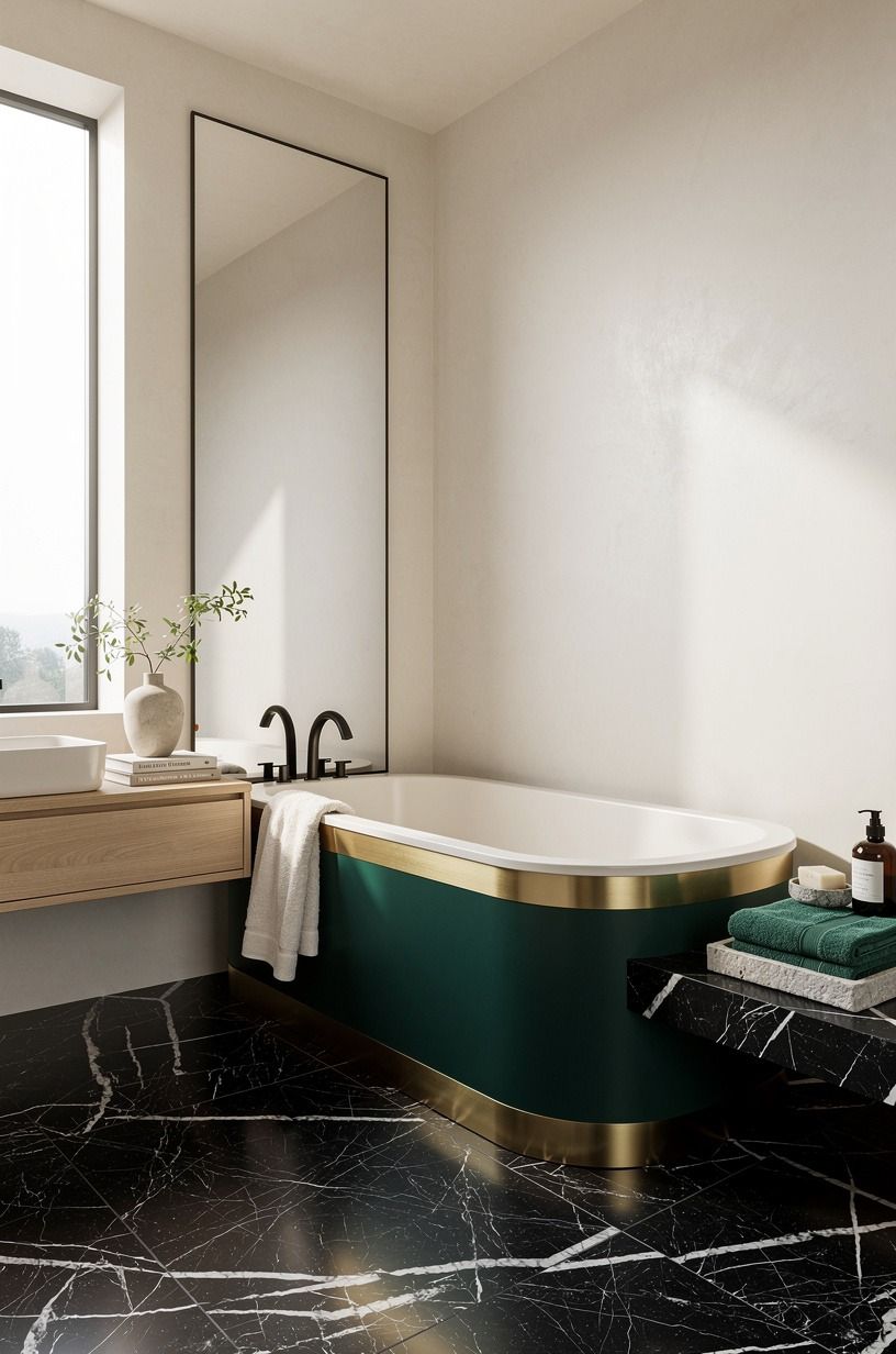 Use the Two-Color Border Rule Around a Tub