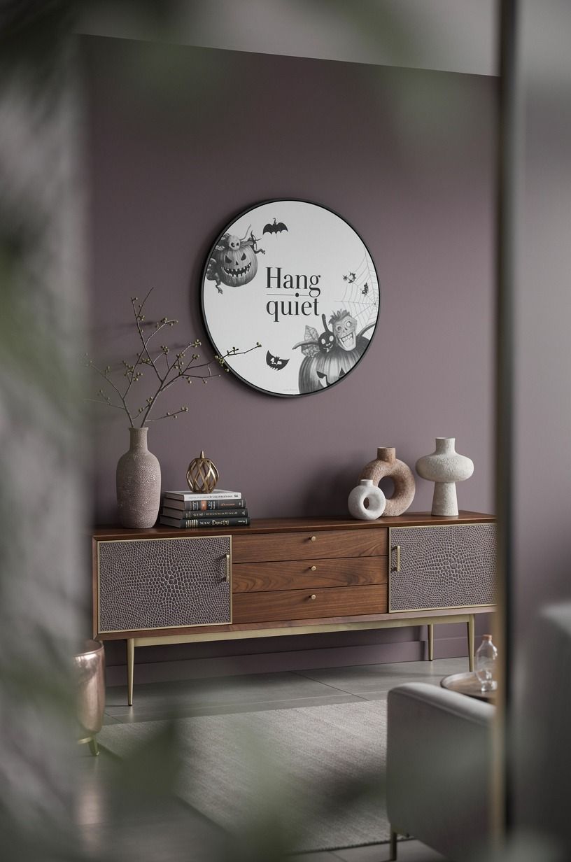 Hang quiet typography inside the circle