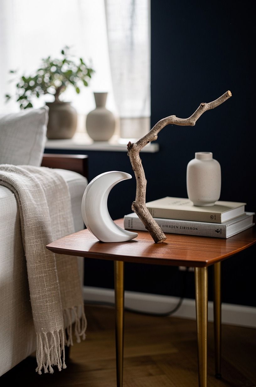 Pair a white crescent with one organic branch