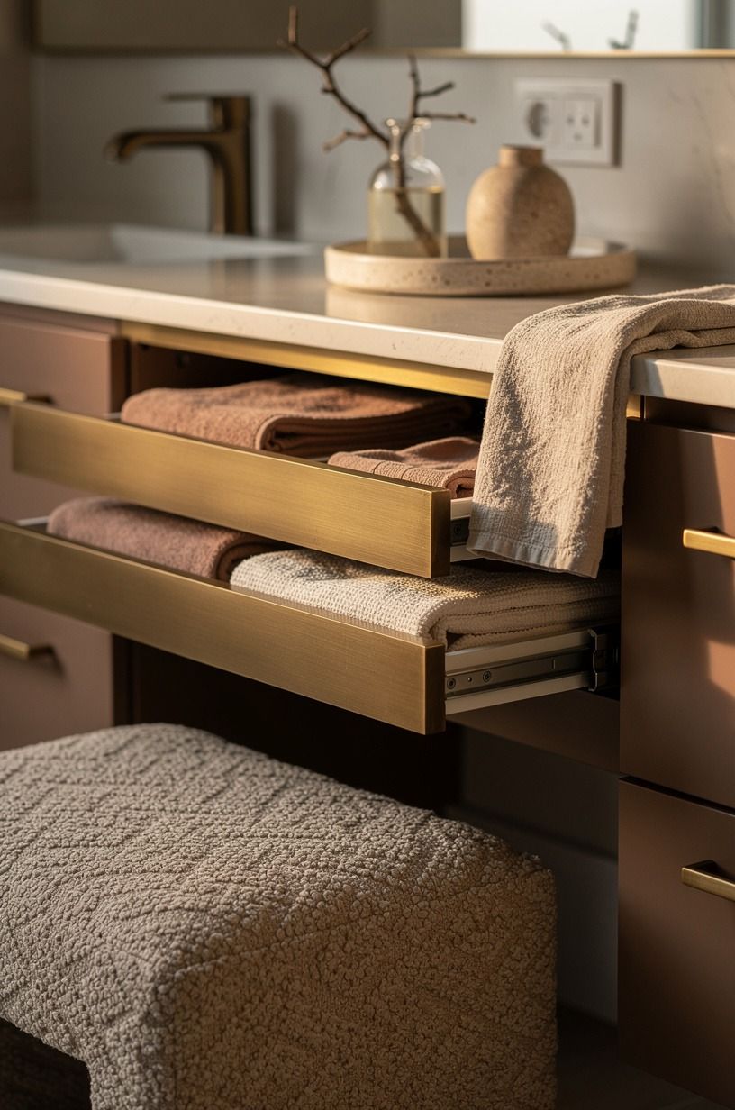 Layer the vanity with practical storage