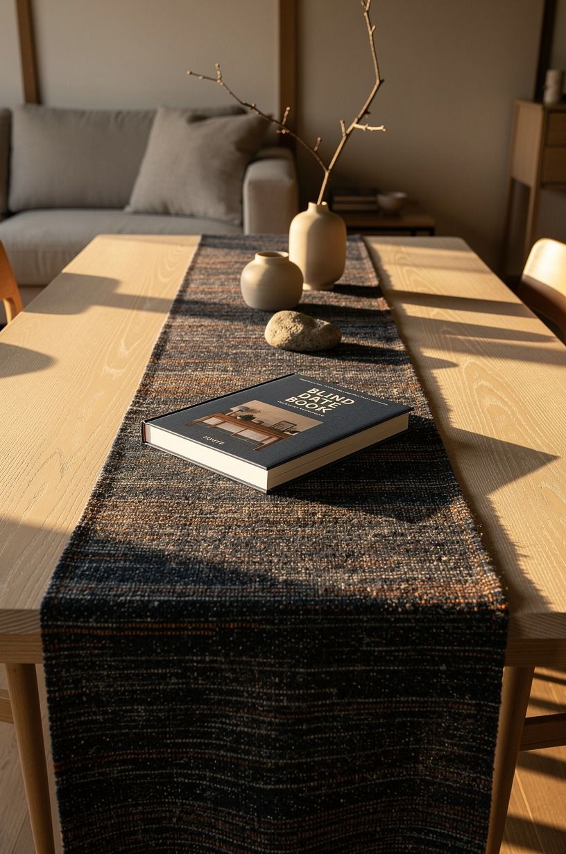 Anchor the table with a wool runner instead of a tablecloth