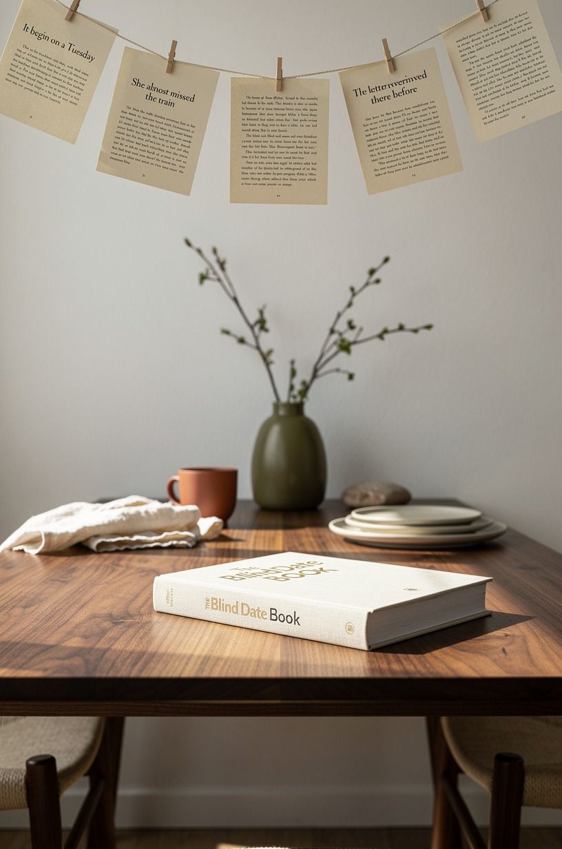 Hang a paper garland of opening lines above the table