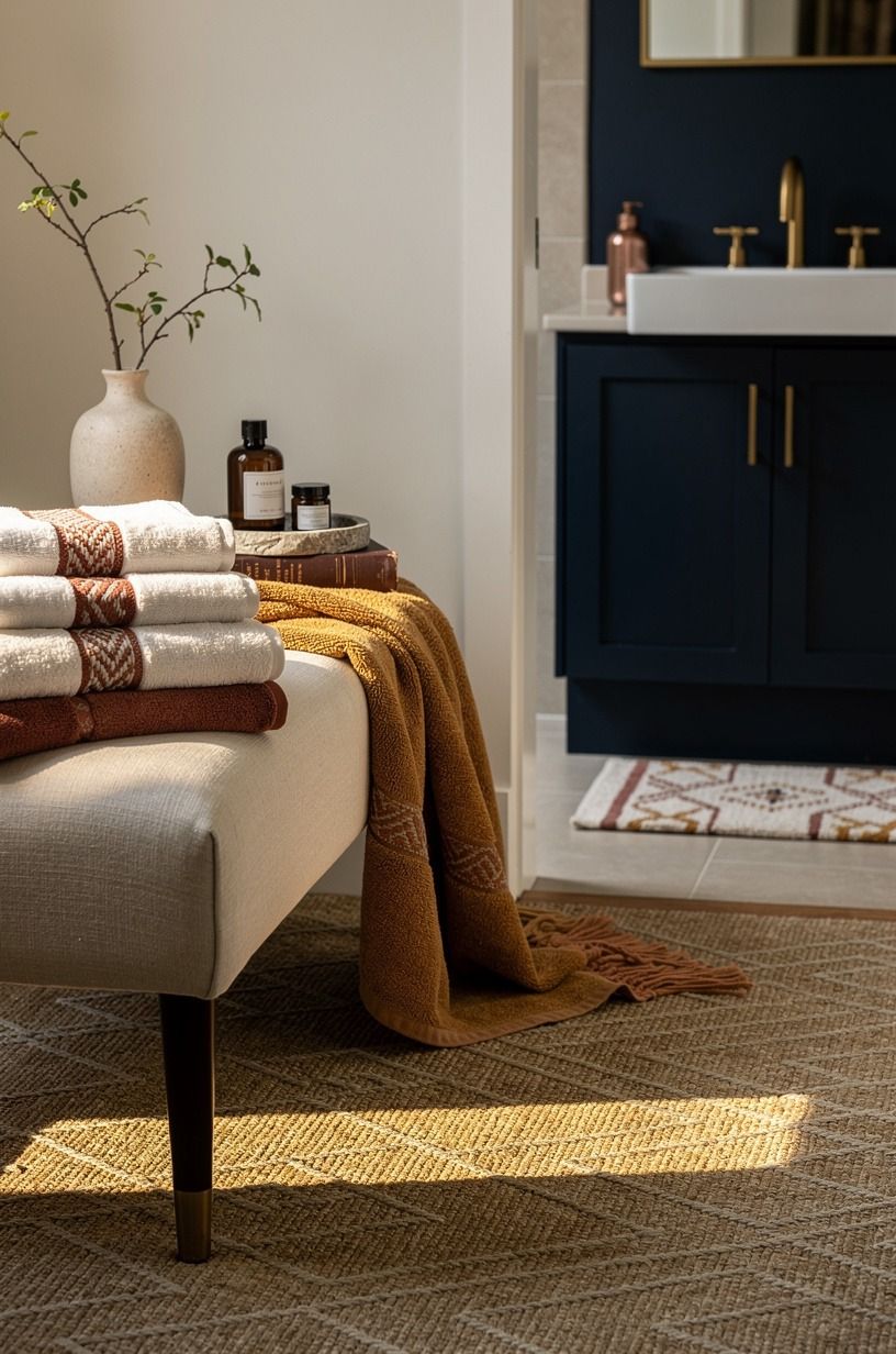 Layer Textiles with Earthy Contrast