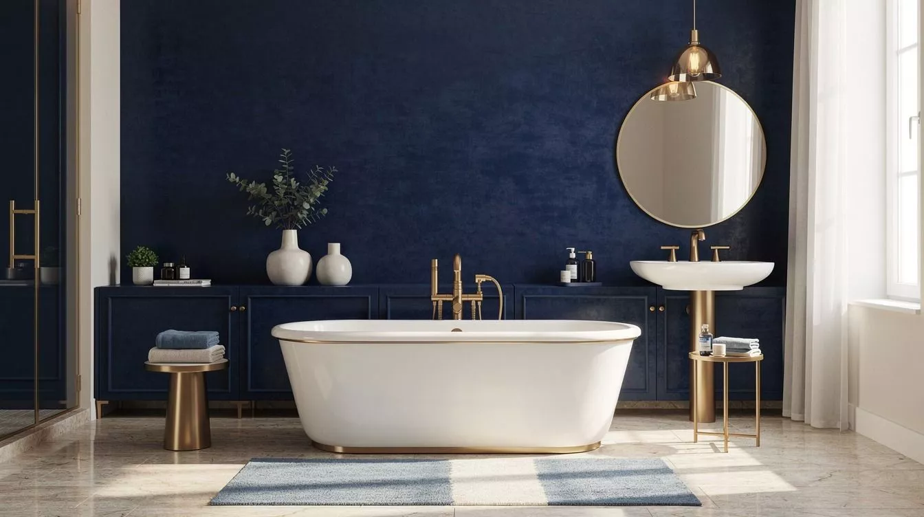 Easy Blue and Gold Bathroom Ideas for a Touch of Quiet Luxury Without Renovating