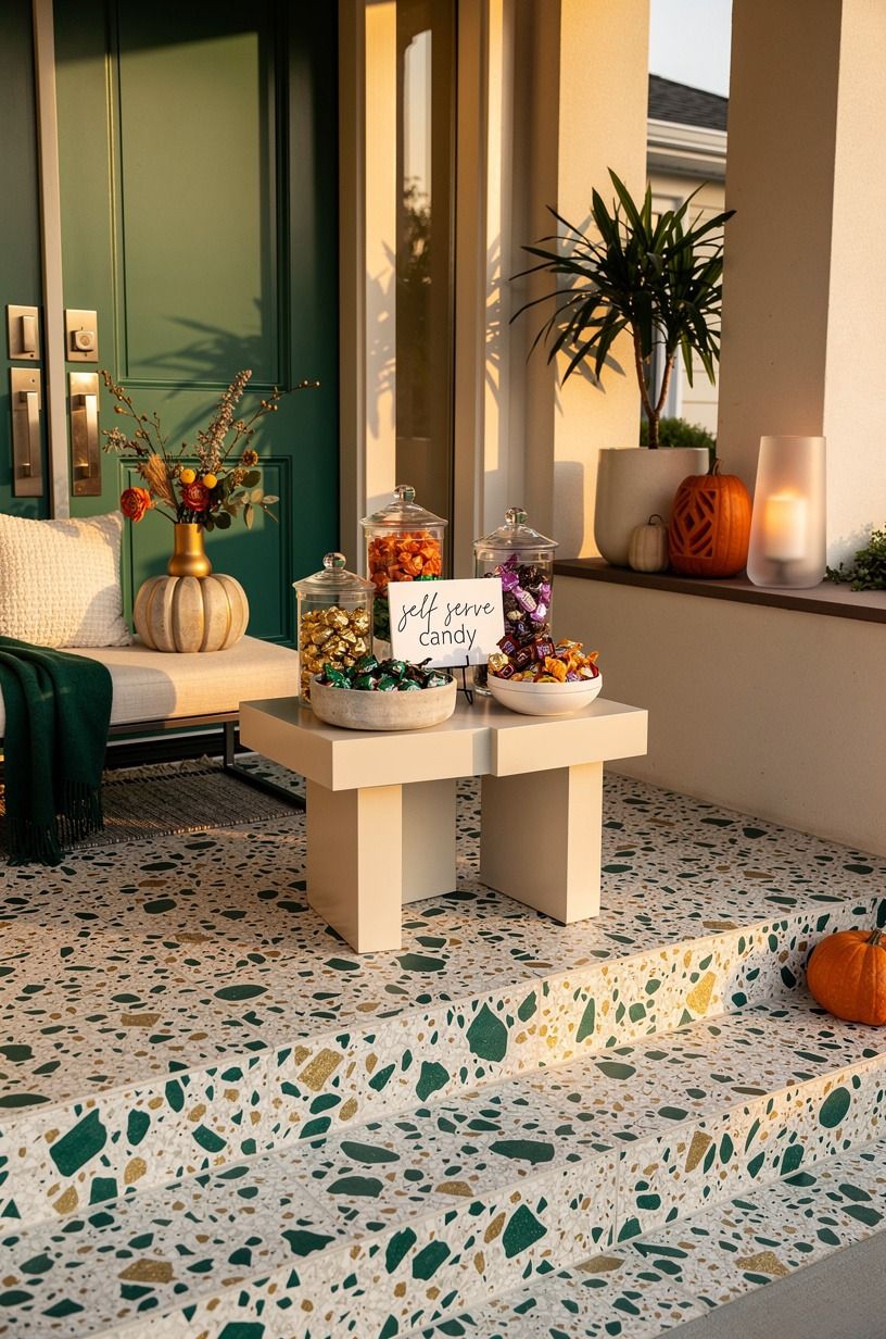 Frame the Porch with a Halloween Porch Candy Display