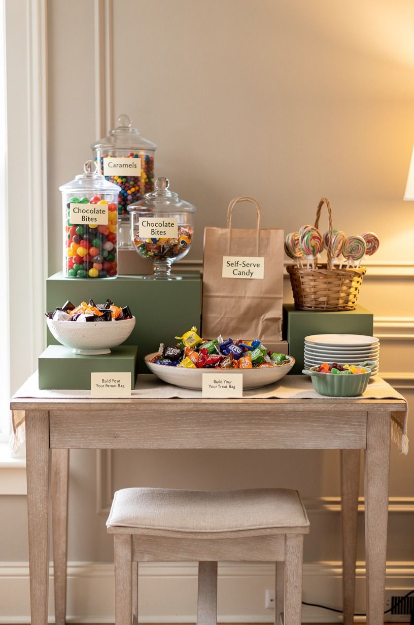 Layer a Three-Height Halloween Candy Station