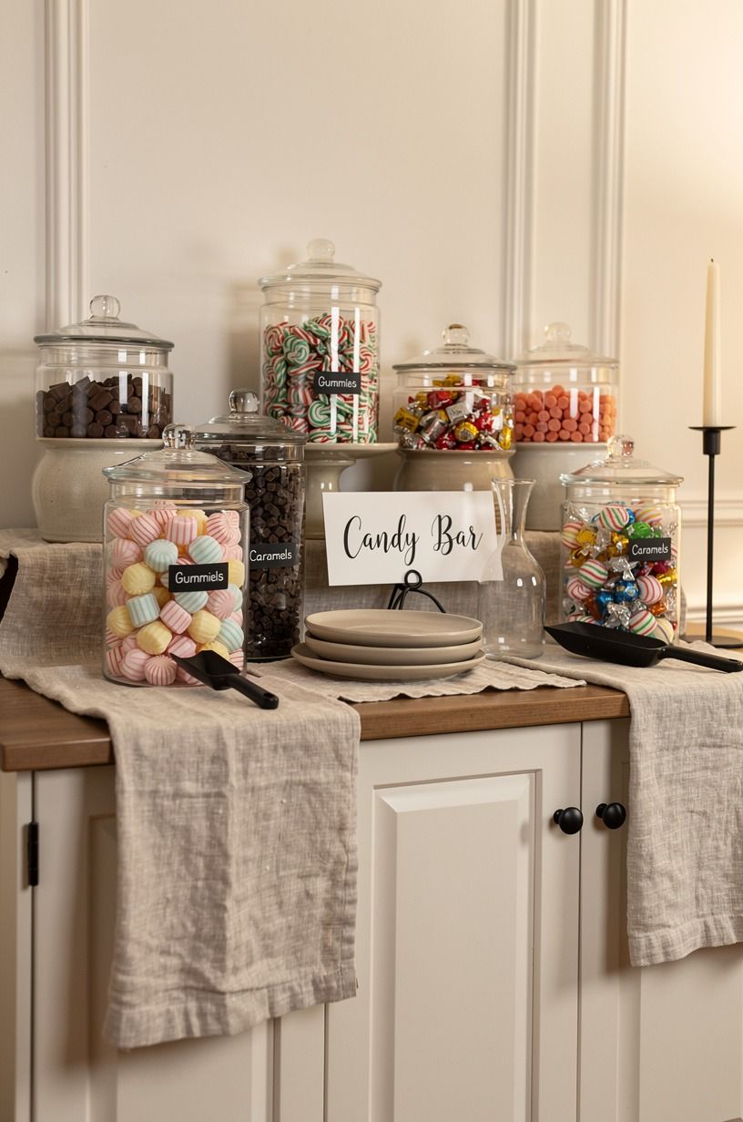 Mix Clear Jars with Ceramic Crocks