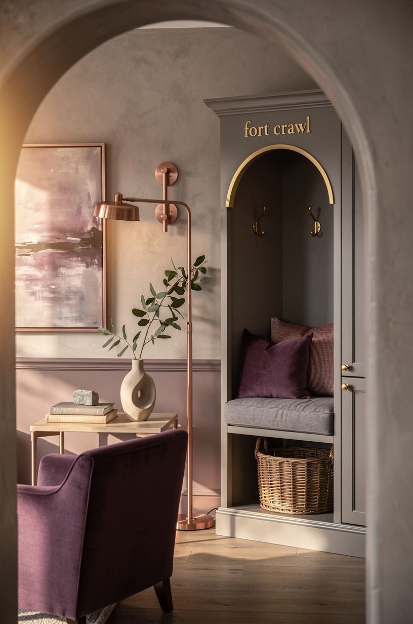 Frame the entrance with a soft arch