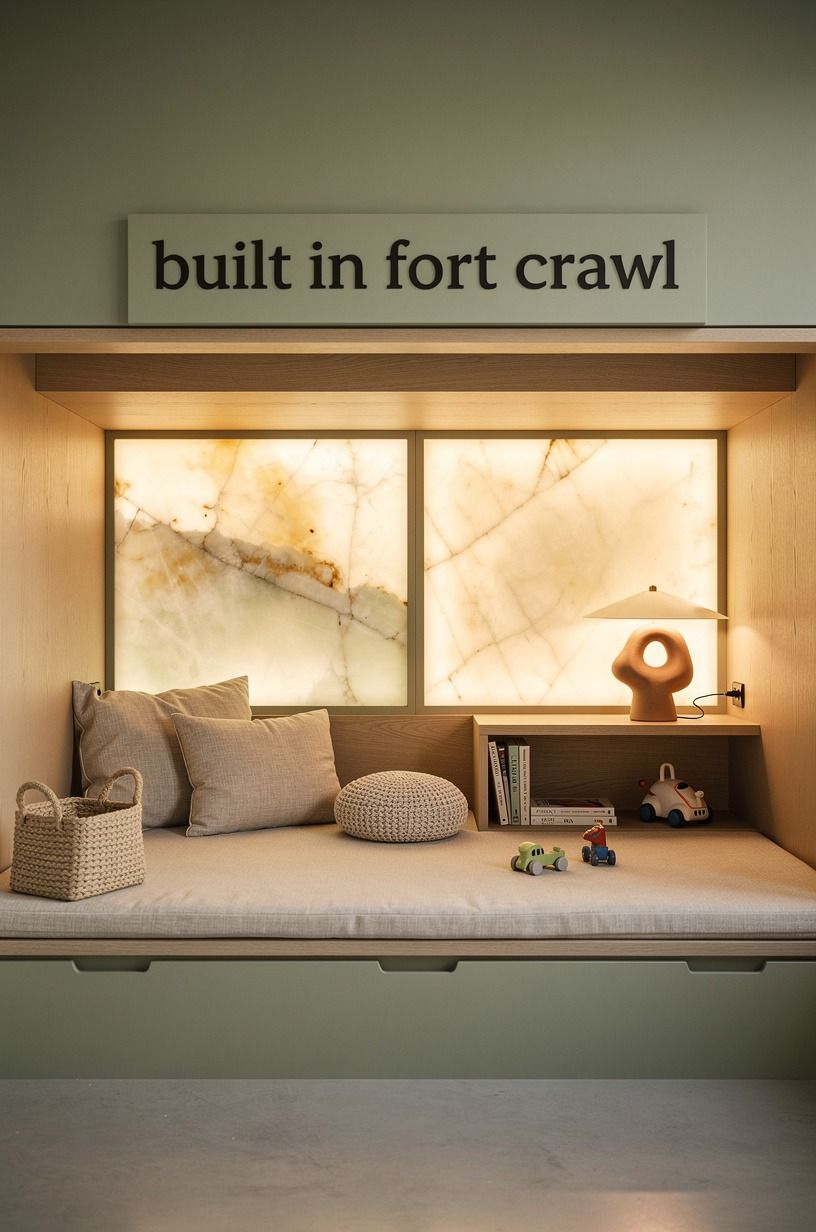 Paint the crawl space with a ceiling-to-wall color wash