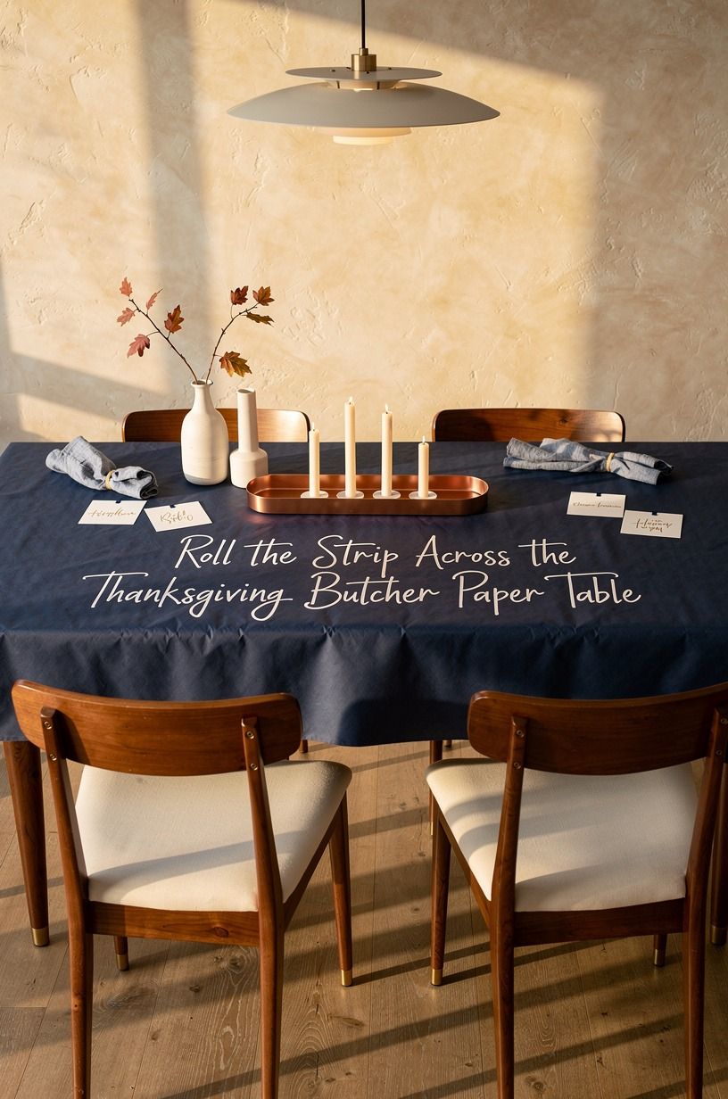 Roll the Story Strip Across the Thanksgiving Butcher Paper Table