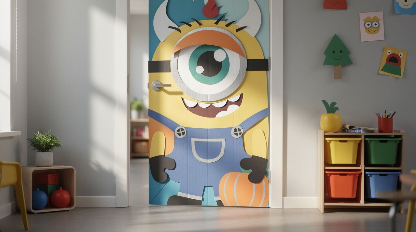 Easy Cartoon Halloween Doors for Preschool: Monsters, Minions & Charlie Brown Pumpkins