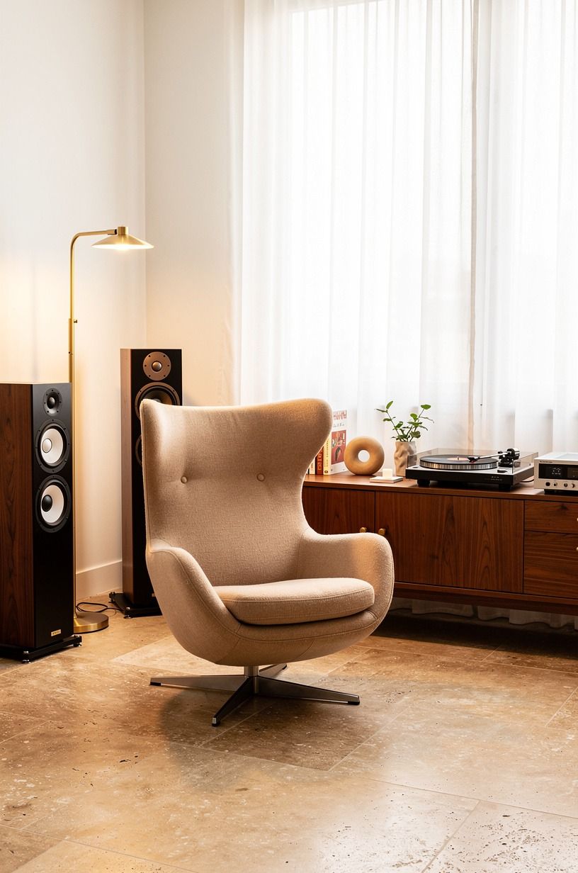 Float a Compact Listening Chair Instead of Filling Every Wall