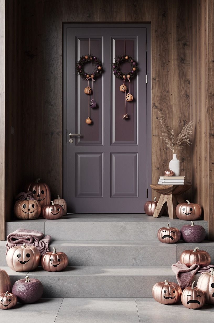 Layer Friendly Pumpkins Along the Steps