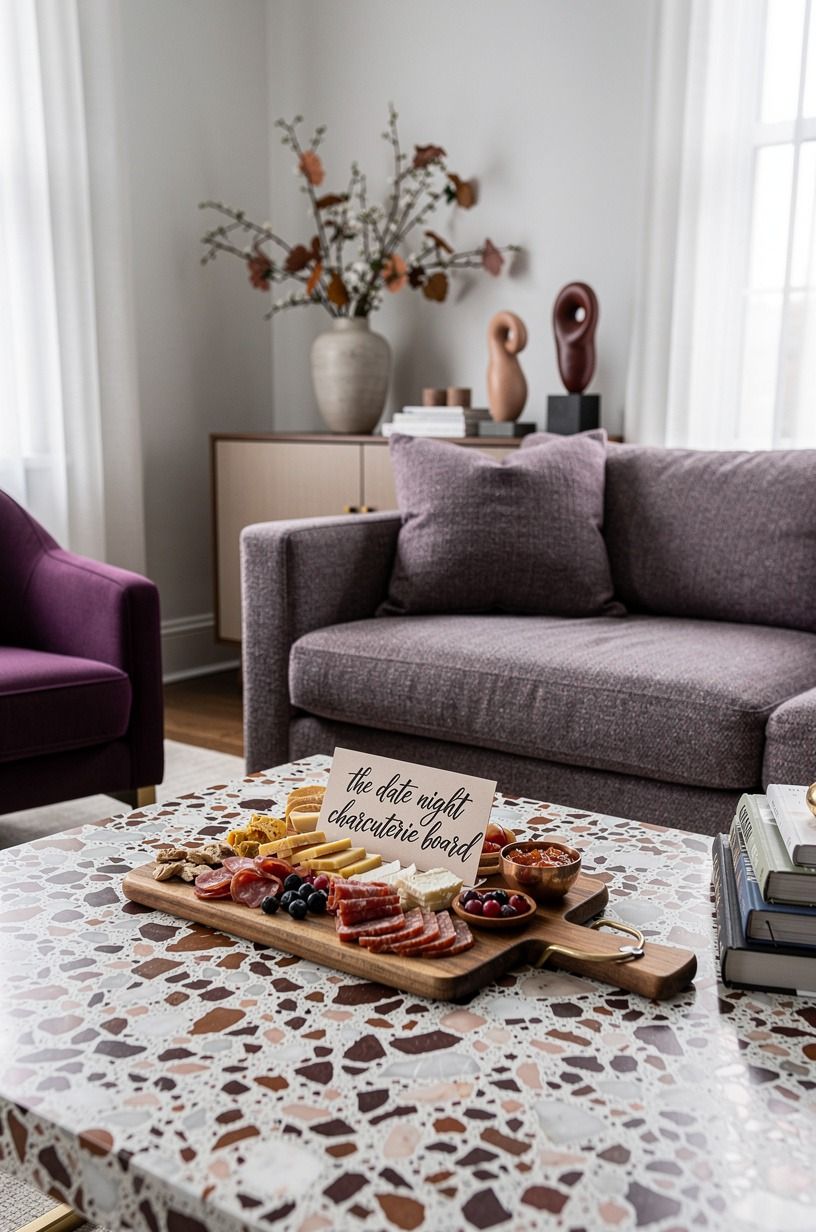 Start with a small charcuterie board and let the edge breathe