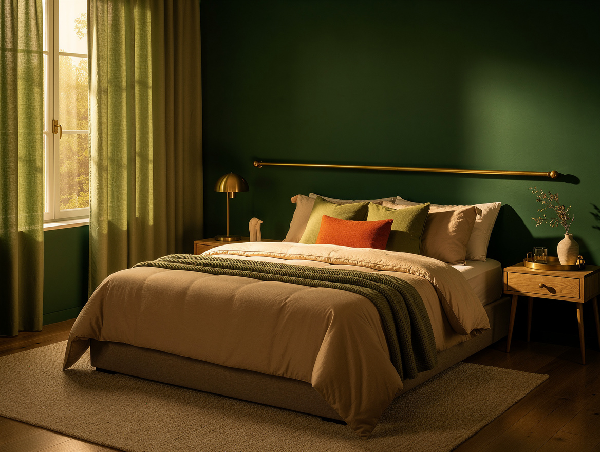 Realistic medium-shot home-decor photo showing a small bedroom with floor-length