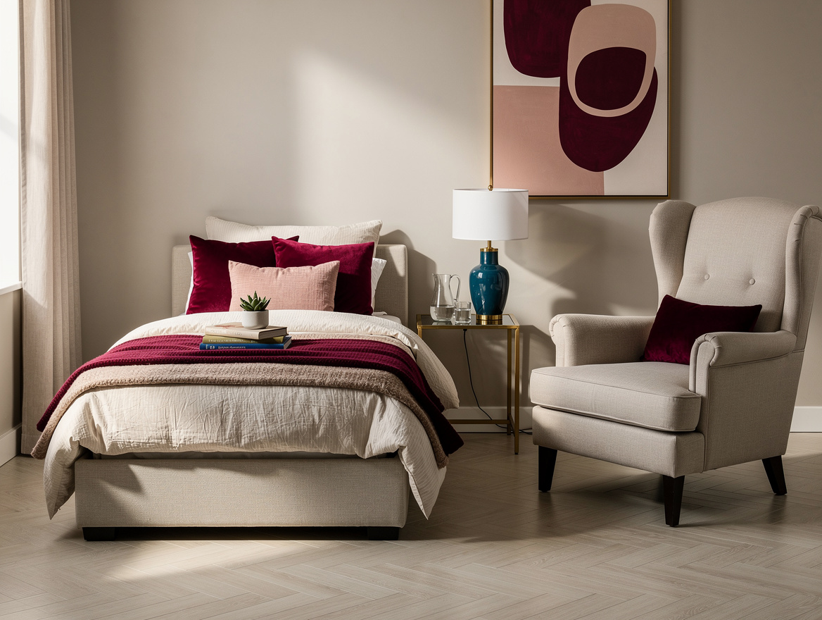 Realistic medium-wide home-decor photo of a compact guest room with a sleeper ot